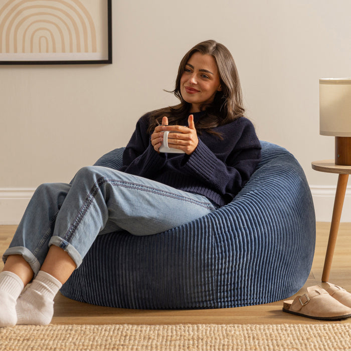 icon Kingston Zitzak - Ribfluweel - Denimblauw