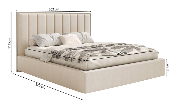 NADUVI Collection Bedframe Taavi fluweel met verlichting 180 x 200 cm