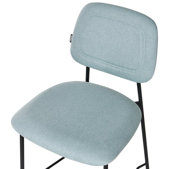 Beliani - DUETTE - Barkruk set van 2 - Lichtblauw - Fluweel