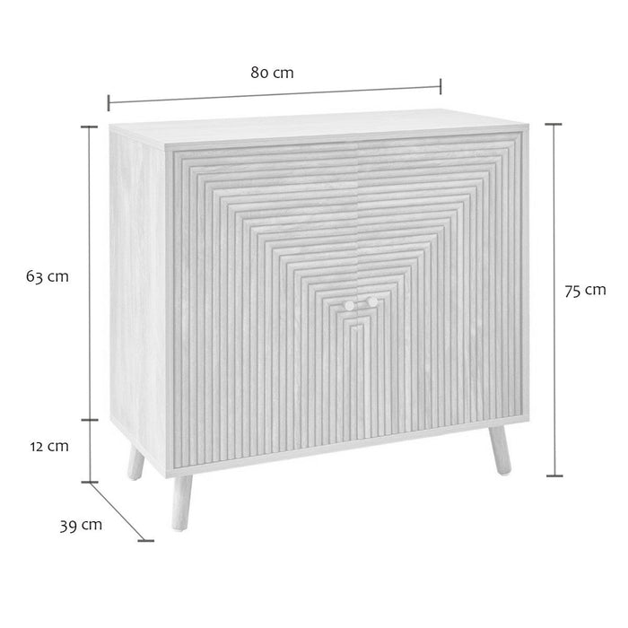 Calicosy - Dressoir 2 deuren L80 cm - EDEN - Licht hout
