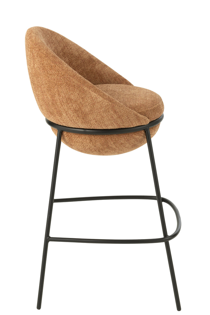 J-Line barkruk - ijzer - terracotta|zwart