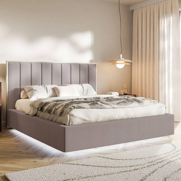 NADUVI Collection Bedframe Taavi chenille met verlichting 160 x 200 cm
