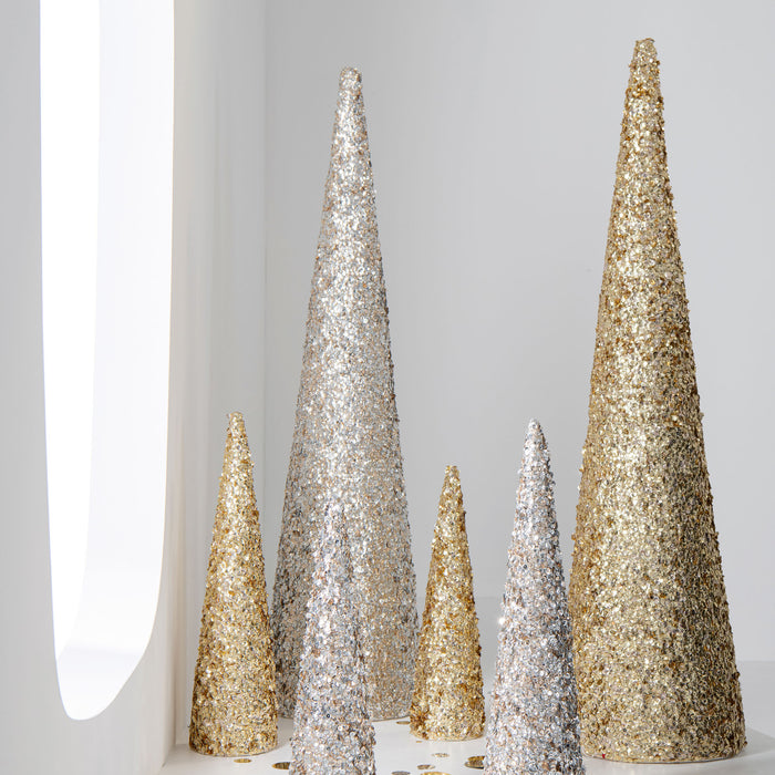 J-Line decoratie Kegel Pailletten Schuim - kunststof - champ