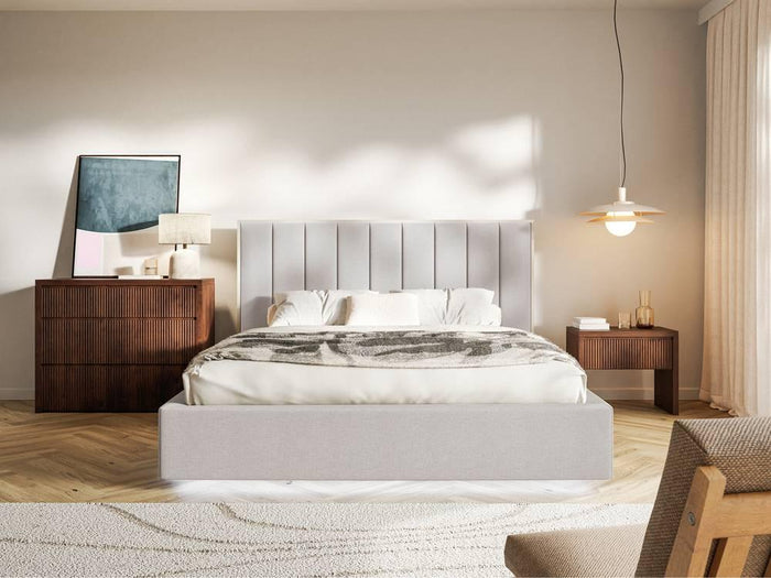 NADUVI Collection Bedframe Taavi chenille met opbergruimte en