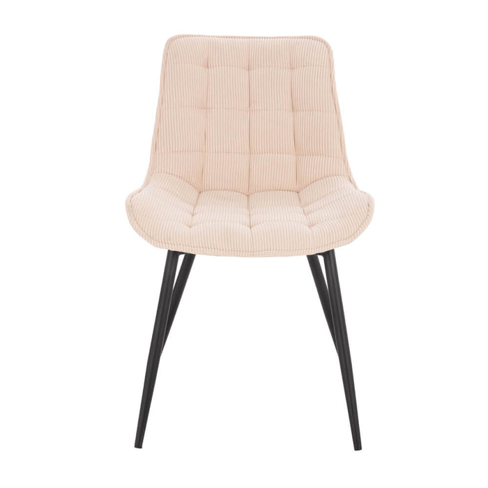 HOME DELUXE Eetkamerstoel – Ribfluweel – Beige – Set van 4