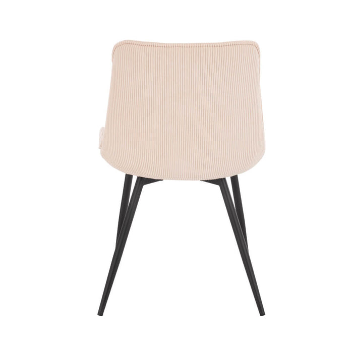 HOME DELUXE Eetkamerstoel – Ribfluweel – Beige – Set van 4