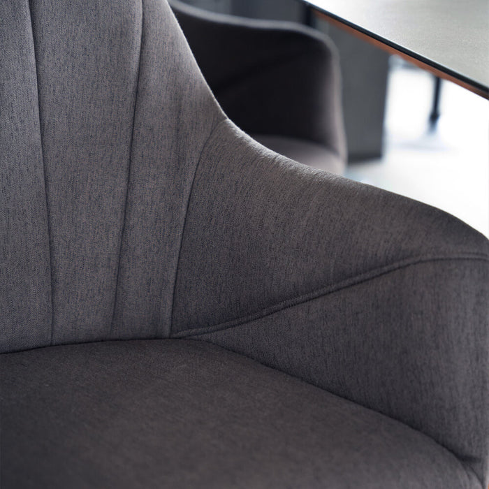 HOME DELUXE Eetkamerstoel – Webstof – Antraciet – Set van 4