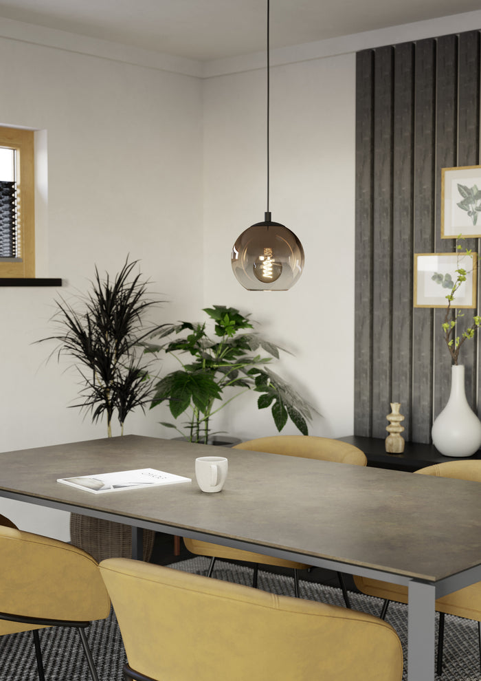 EGLO Ariscani 1 Hanglamp - E27 - Ø 20 cm - Koperglas - Zwart