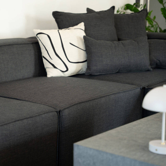 HOME DELUXE Modulaire 3-zitsbank met Hocker - Antraciet