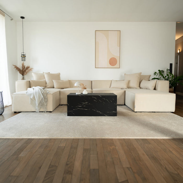 HOME DELUXE Modulaire 4-zitsbank met 2x Hocker - Beige