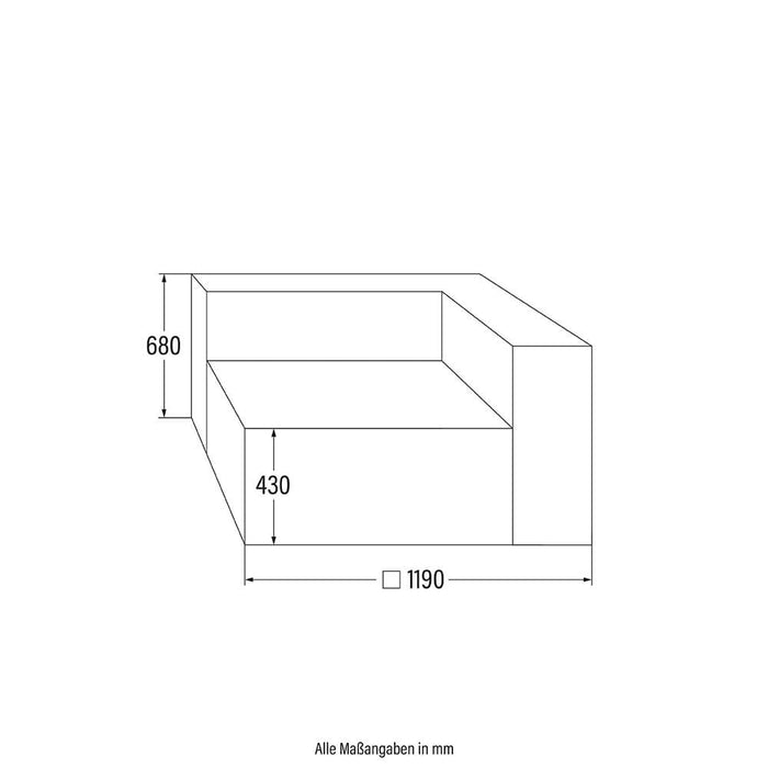 HOME DELUXE Modulair Bank Element - Hoek Rechts - Lichtgrijs