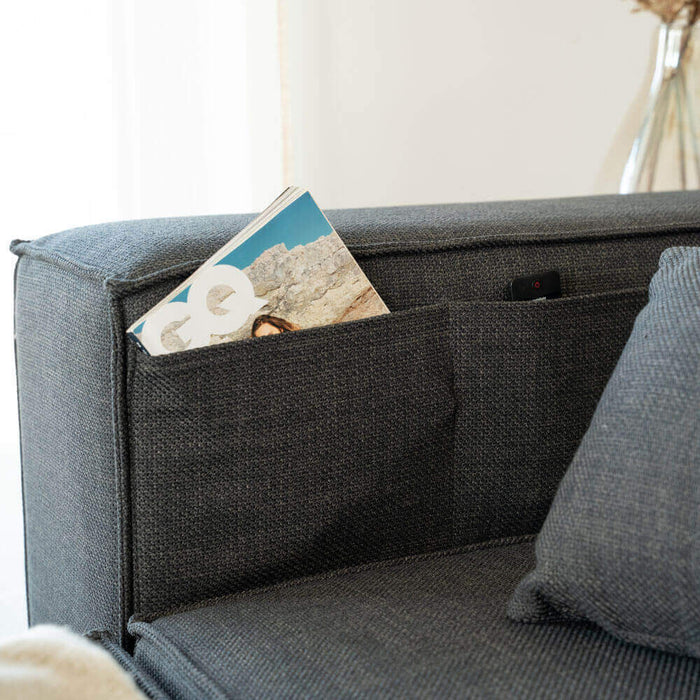 HOME DELUXE Modulaire 3-zitsbank met Hocker - Antraciet