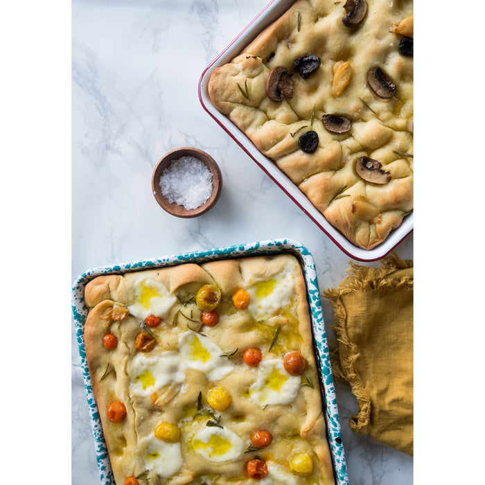 Crow Canyon Home Splatter Dienbladen Rechthoek Rood Set van 2