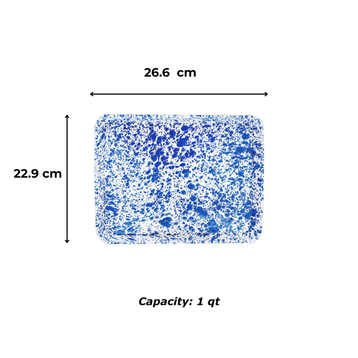 Crow Canyon Home Splatter Dienbladen Rechthoek Rood Set van 2