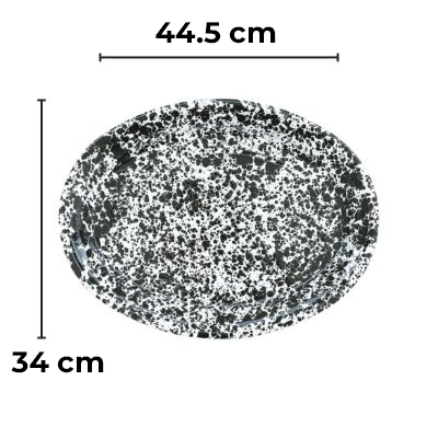Crow Canyon Home Ovale Schaal Splatter Zwart