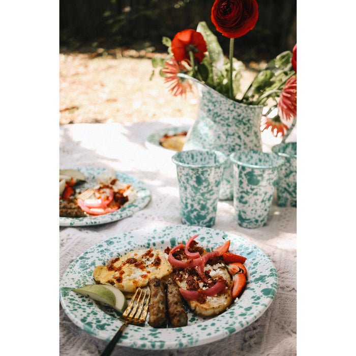 Crow Canyon Home Splatter Dinerborden Set van 4 Zwart