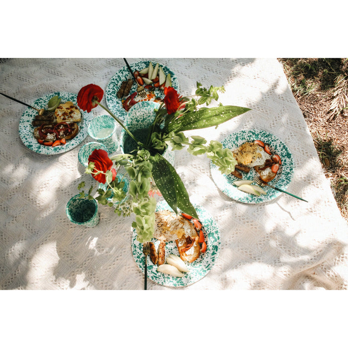 Crow Canyon Home Splatter Dinerborden Set van 4 Rood