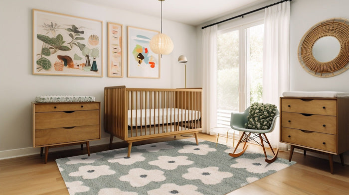 AFK Living vloerkleed Bloemen - voor kinderen - groen