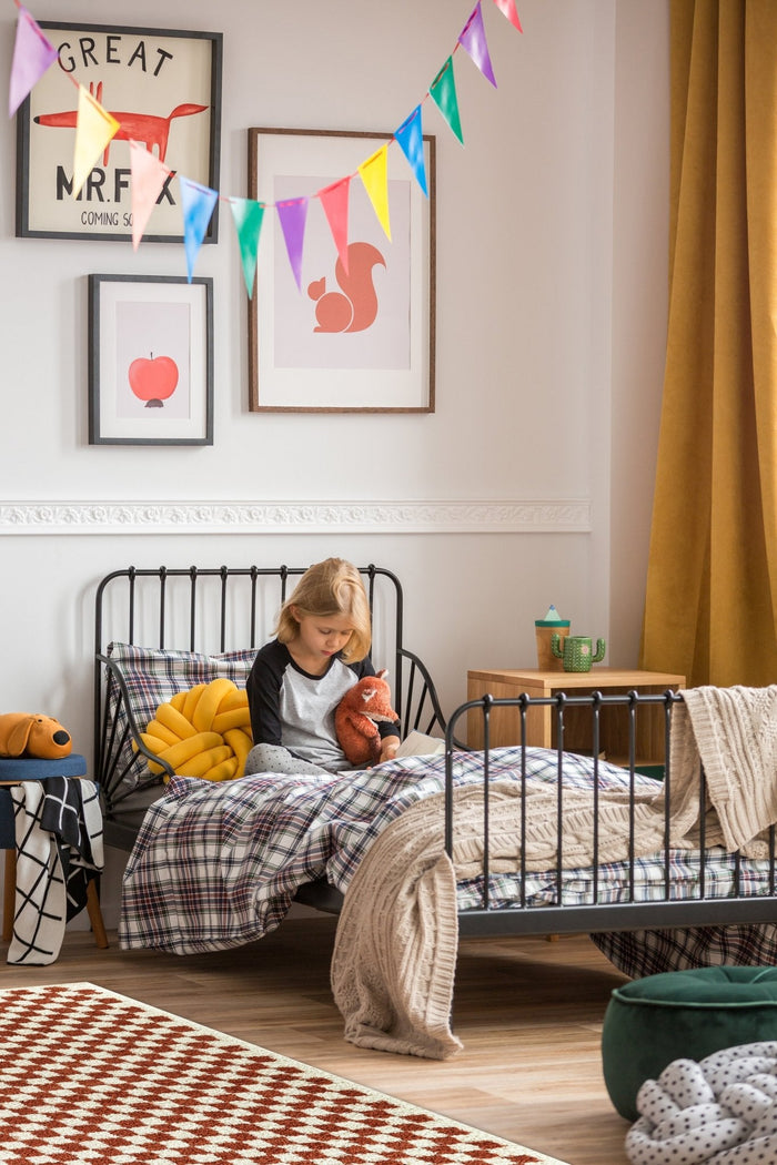 AFK Living vloerkleed Checkers - shaggy - terracotta