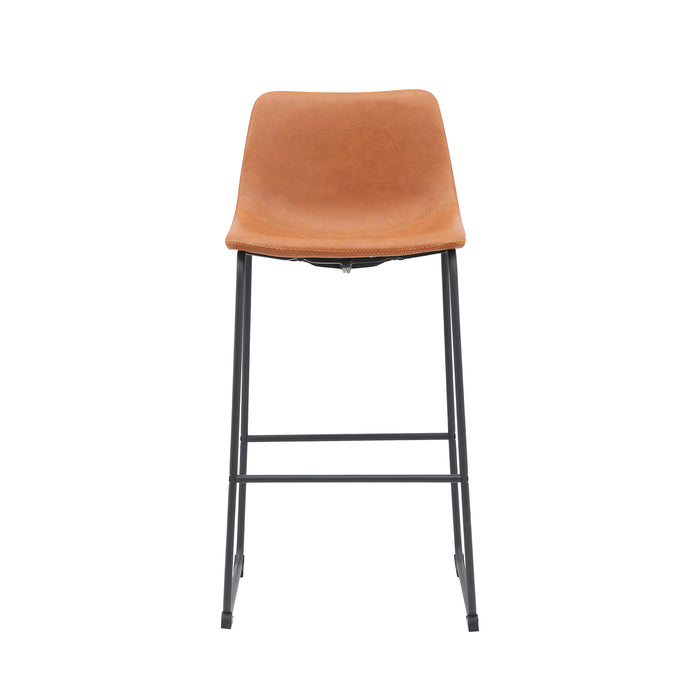 LABEL51 - Barkruk Risto - Cognac PU - Zwart Metaal