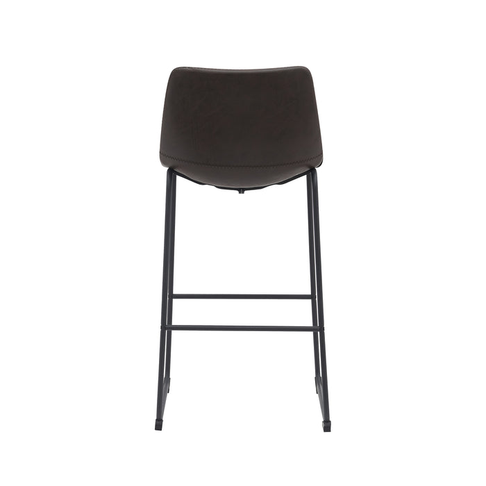 LABEL51 - Barkruk Risto - Donkerbruin PU - Zwart Metaal