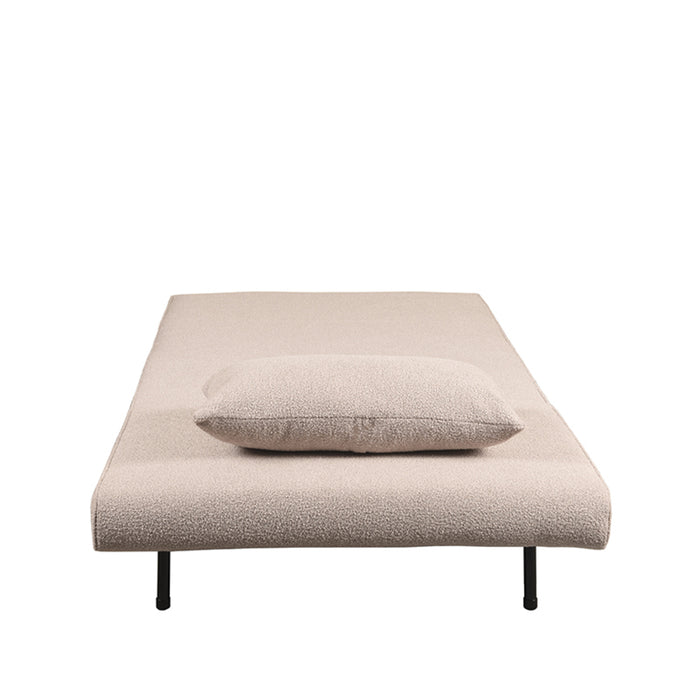 LABEL51 - Slaapbank Single - Naturel Boucle - Zwart Hout