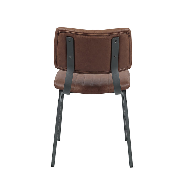 LABEL51 - Eetkamerstoel Gusto - Bruin PU - Zwart Metaal