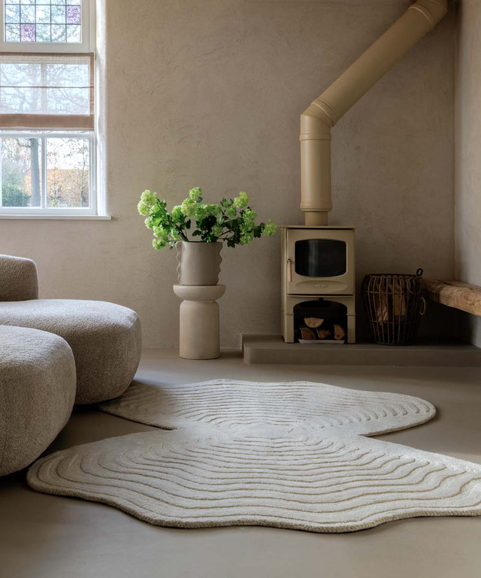 Nordic Weavers Organisch design vloerkleed - Balans Oyster ivoor -