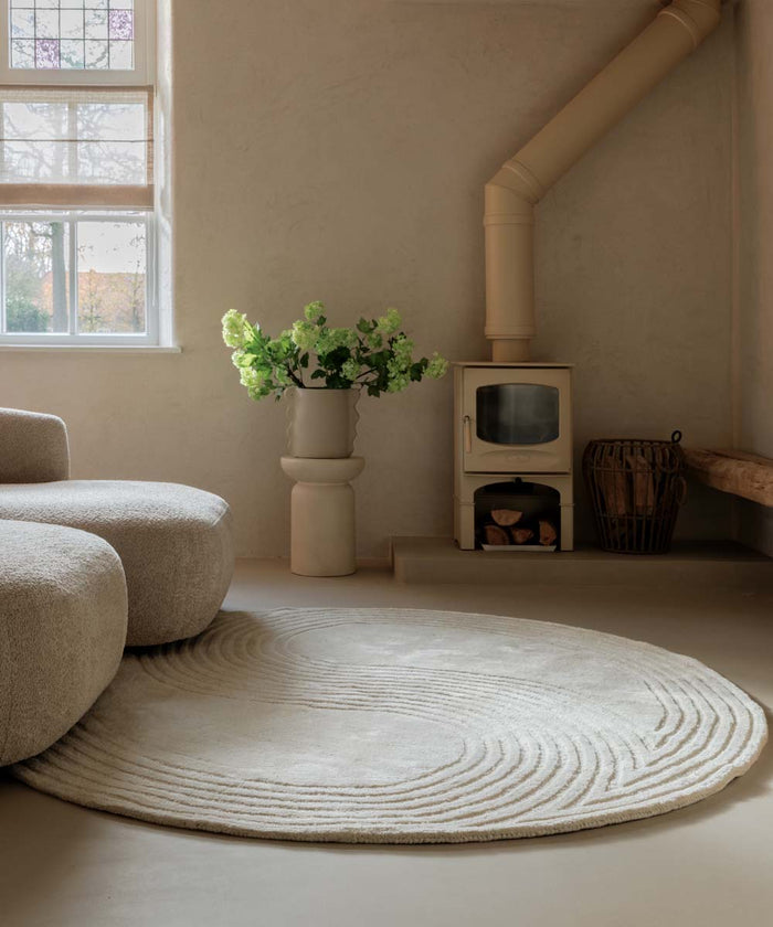 Nordic Weavers Design vloerkleed rond - Balans Dual ivoor - 250 cm