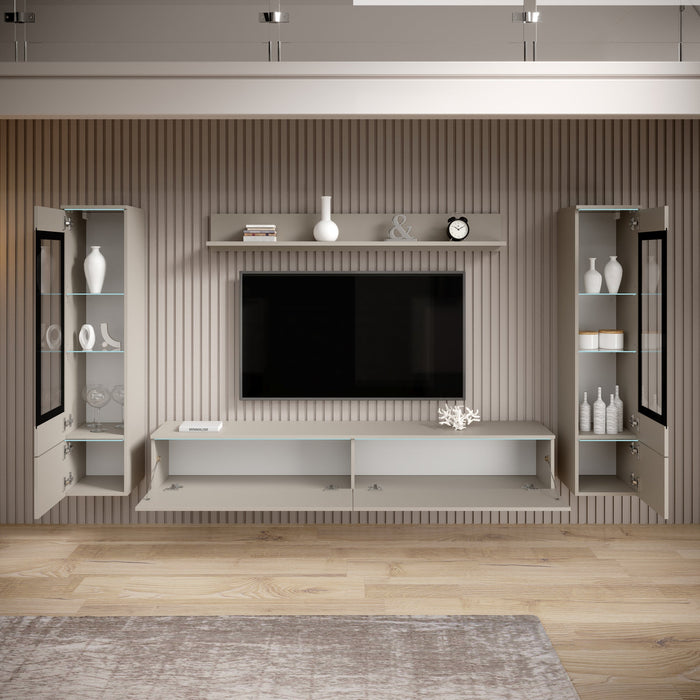 Meubella - Variety - Wandmeubel - Beige - 180x33x32 cm