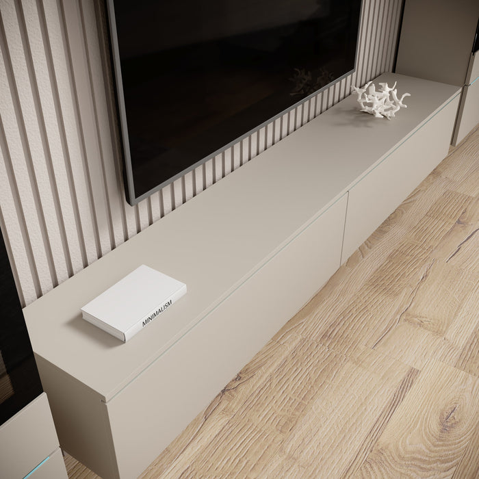 Meubella - Variety - Wandmeubel - Beige - 180x33x32 cm