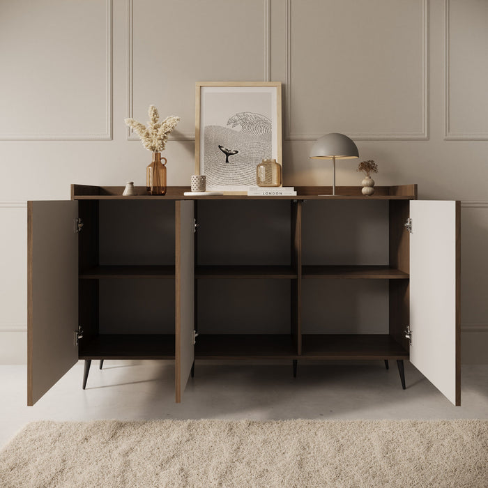 Meubella - Asty - Dressoir - Donker eiken - 150x41x92 cm