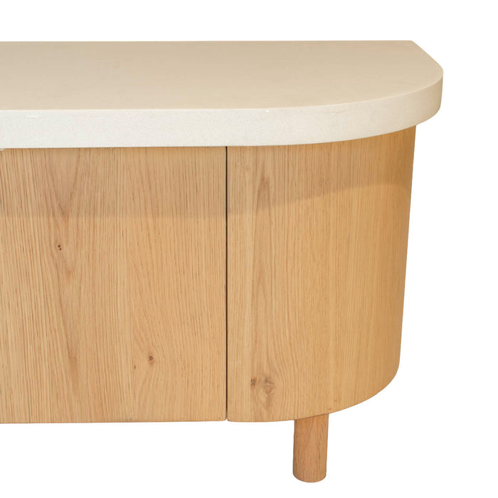 DÉJA Living - Tv-meubel Naturel Hout|Terrazzo - 180x40x35cm - Toledo