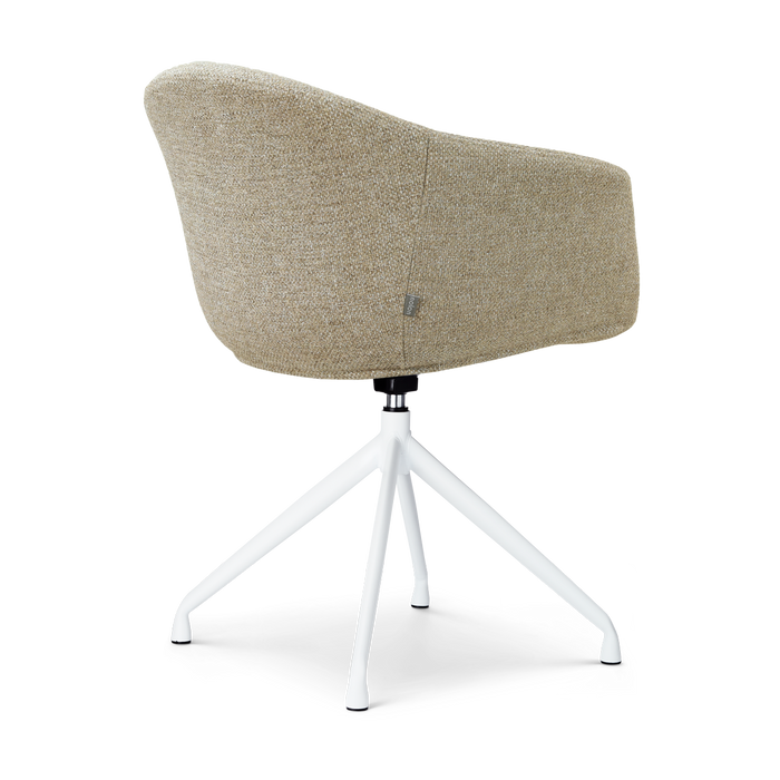 Nolon Nola-Otis draaibare eetkamerstoel taupe melange - wit onderstel