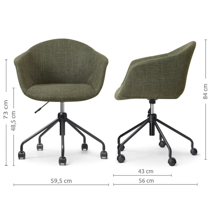 Nolon Nout-Otis bureaustoel forestgroen - zwart onderstel