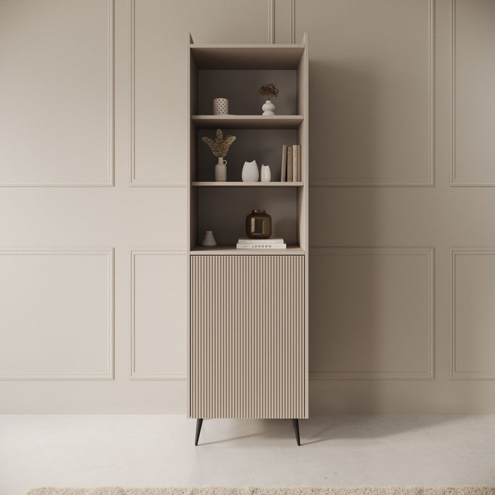 Meubella - Asty - Boekenkast - Beige - 52x41x180 cm