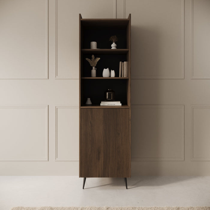 Meubella - Asty - Boekenkast - Donker eiken - 52x41x180 cm