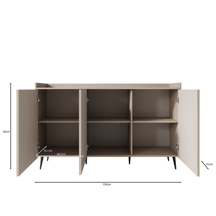 Meubella - Asty - Dressoir - Beige - 150x41x92 cm