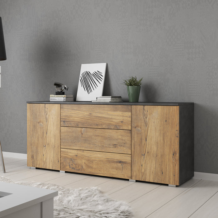 Meubella - Pure - Dressoir - Eiken|Grijs - 150x39x68 cm