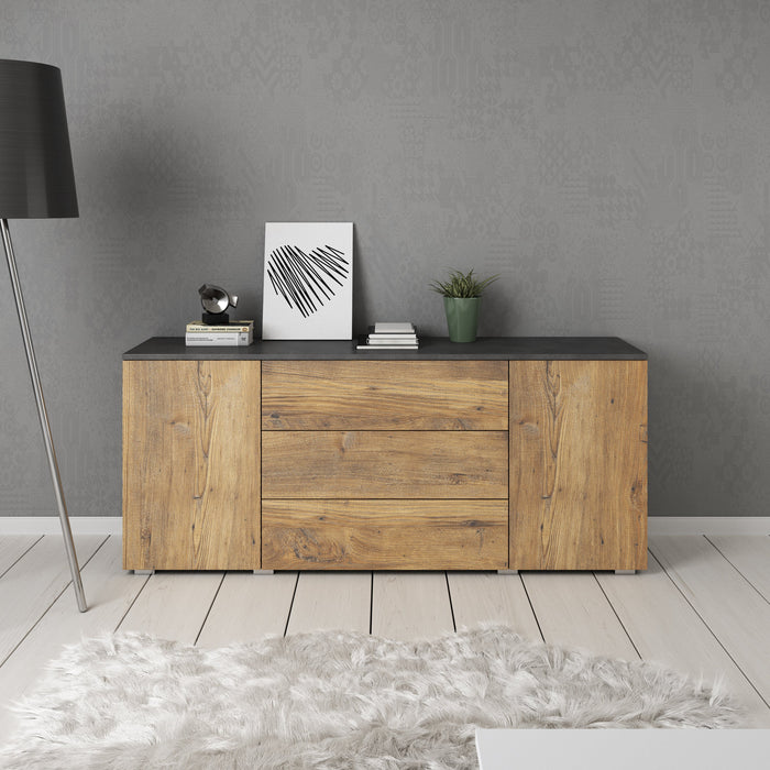 Meubella - Pure - Dressoir - Eiken|Grijs - 150x39x68 cm