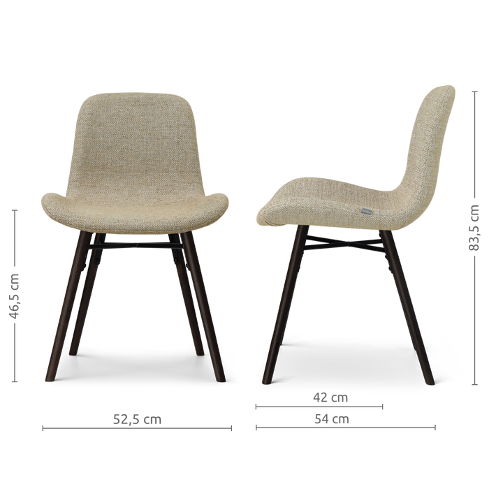 Nolon Nena-Fé eetkamerstoel taupe melange - zwart houten onderstel