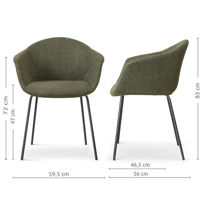 Nolon Nora-Otis eetkamerstoel forestgroen - zwart onderstel