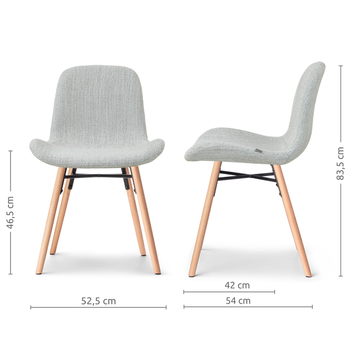 Nolon Nena-Fé eetkamerstoel grijs melange - houten onderstel