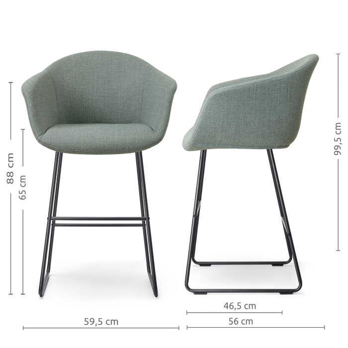 Nolon Nino-Otis barkruk saliegroen - zwart onderstel - 65 cm