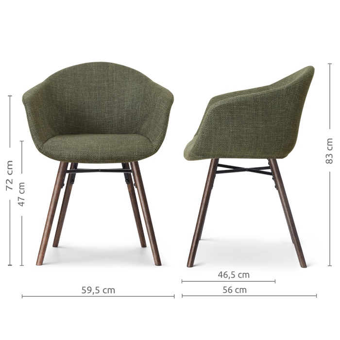 Nolon Nena-Otis eetkamerstoel forestgroen - walnoot houten onderstel