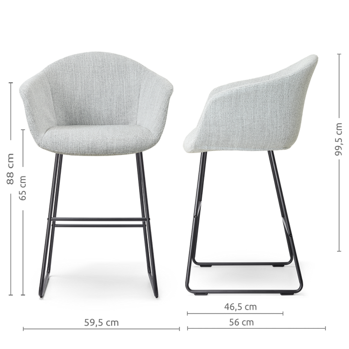 Nolon Nino-Otis barkruk grijs melange - zwart onderstel - 65 cm