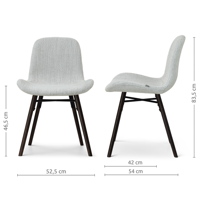 Nolon Nena-Fé eetkamerstoel grijs melange - zwart houten onderstel