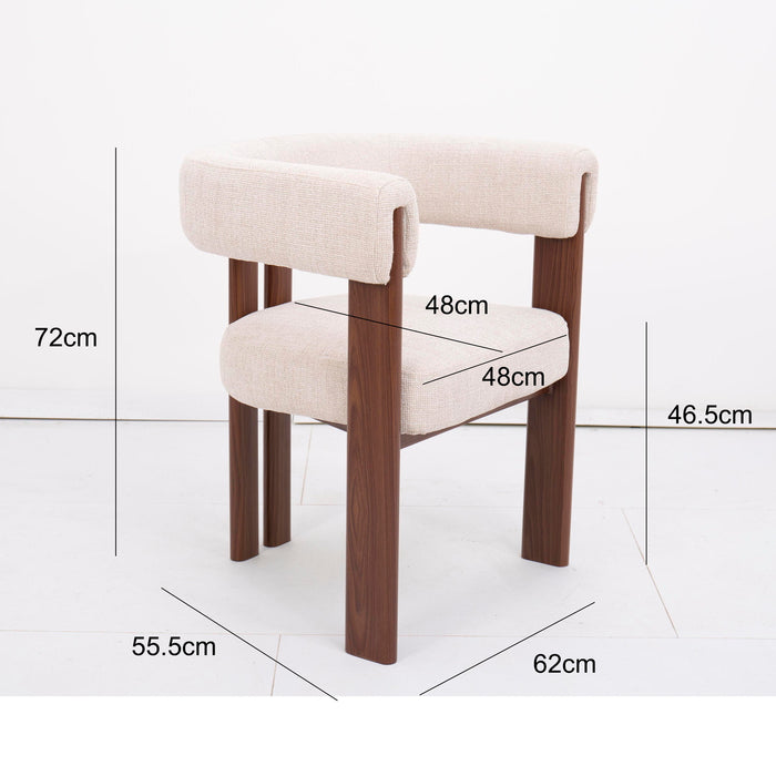 DÉJA Living - Fauteuil Beige Stof - Walnoot - 67x60x70cm - Aragon