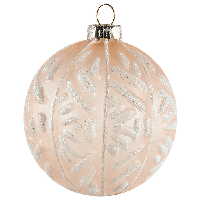 Beliani - WINTERLIGHT - Set van 24 kerstballen - Rosegoud - Glas