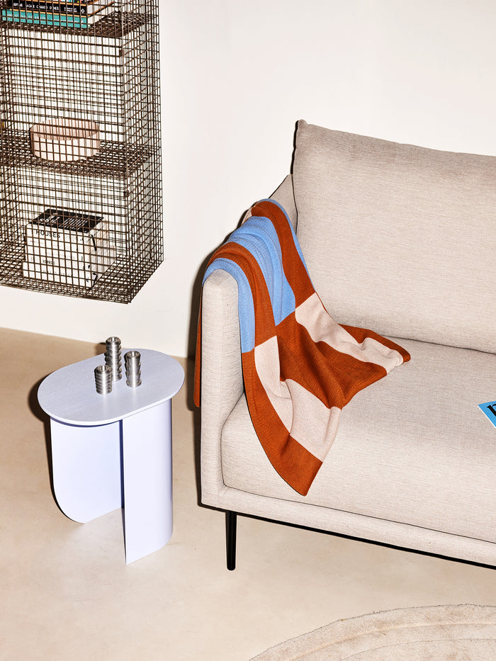 FÉST Striped Plaid 175 x 130 cm - Blue